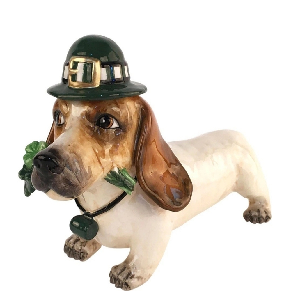 Blue Sky Clayworks St. Patrick’s Day Dachshund Figurine ~ New